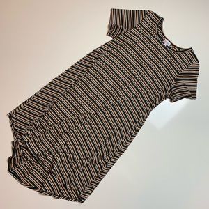 LuLaRoe Multicolor Striped Carly Dress w No Pocket